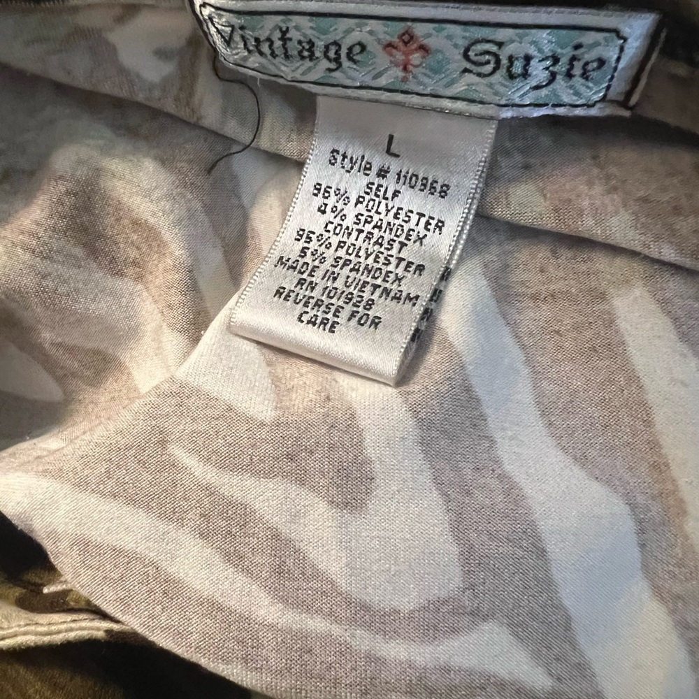Vintage Suzie Womens Animal Print Blouse Size Large Multicolor Long Sleeve - Picture 4 of 4